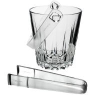 Balde 800ml 13cm para Gelo Karat Em Vidro Com Pinça Acrílica